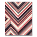 Muted Rose Stripe Geometric Chevron Rug