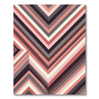 Muted Rose Stripe Geometric Chevron Rug