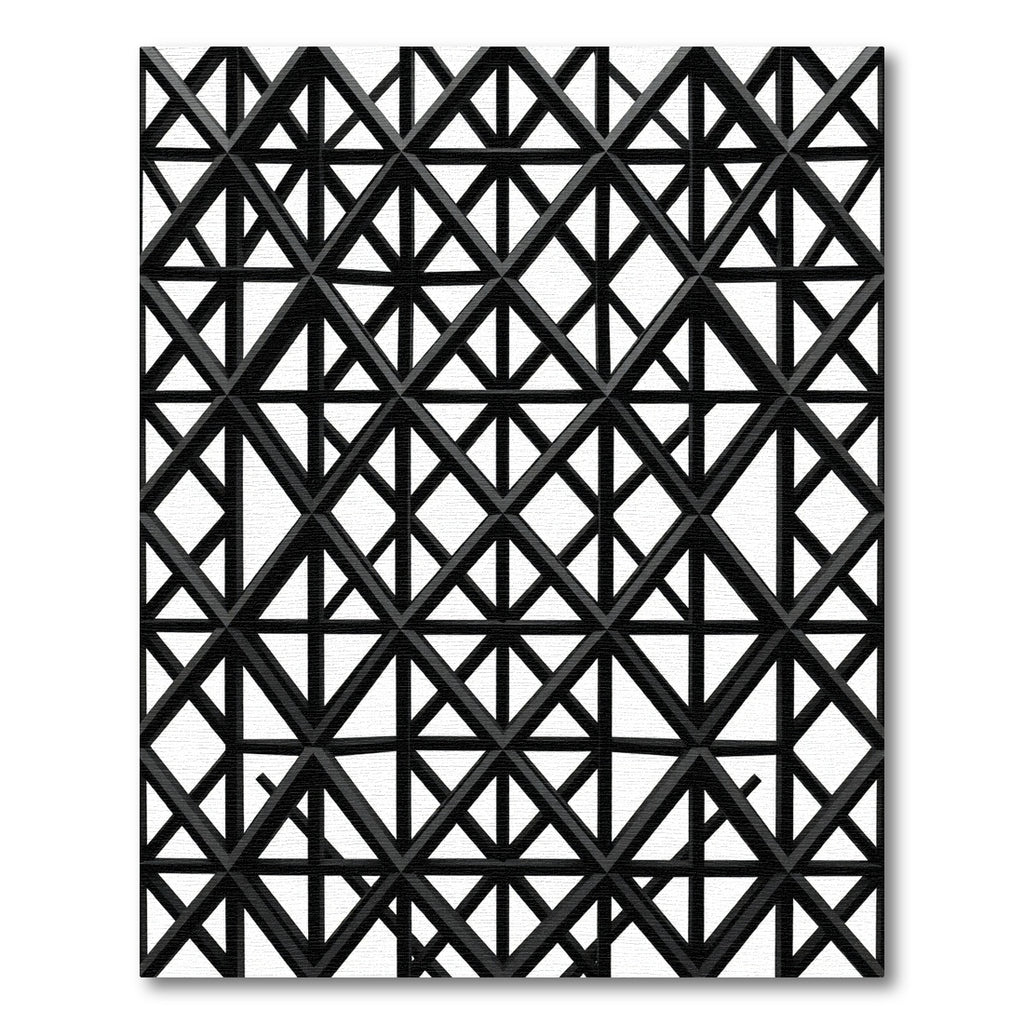 Striking Black Lattice Geometric Rug