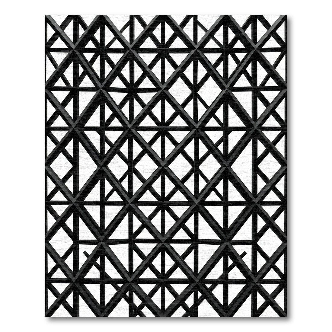 Striking Black Lattice Geometric Rug