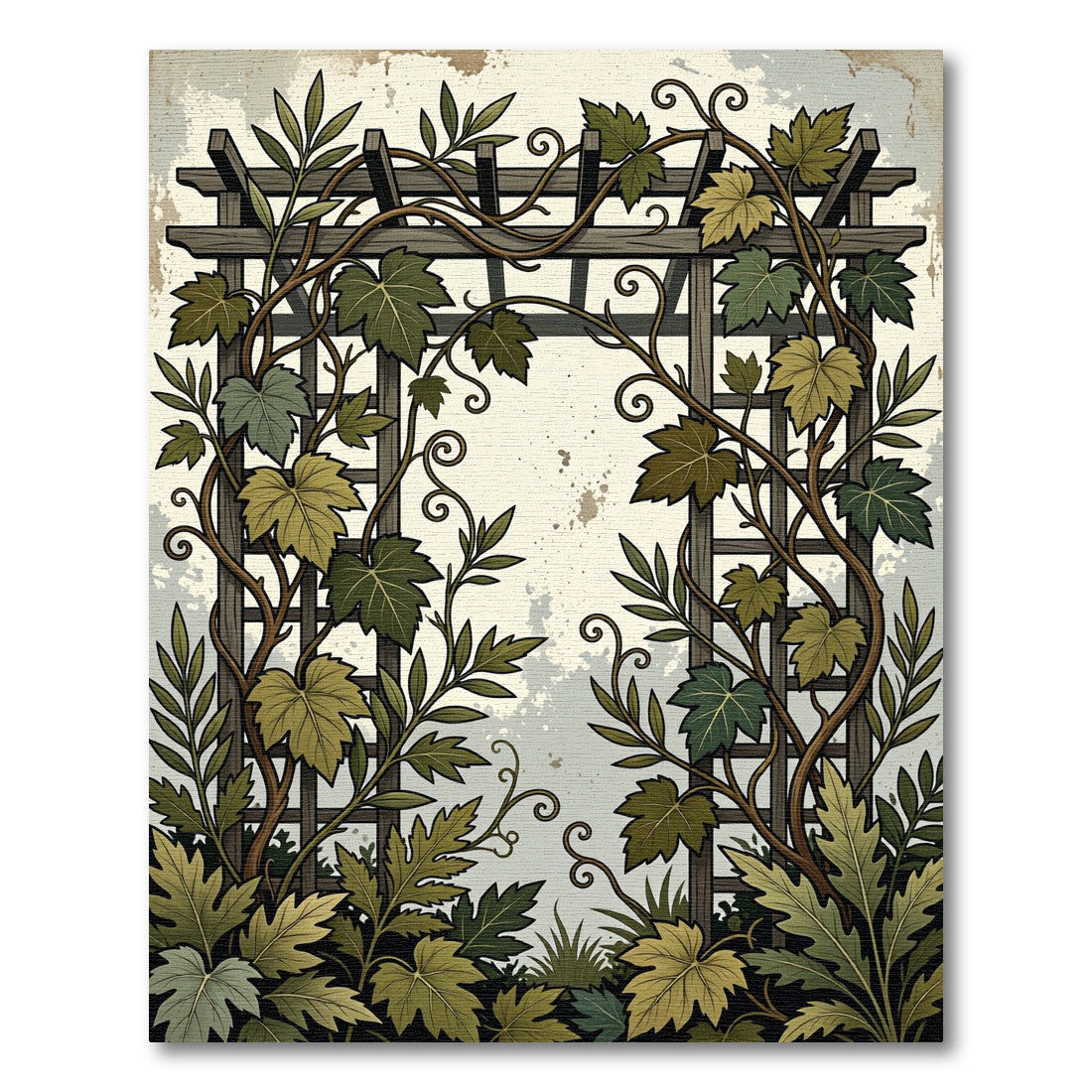 Botanical Trellis Garden Leaf Twine Rug