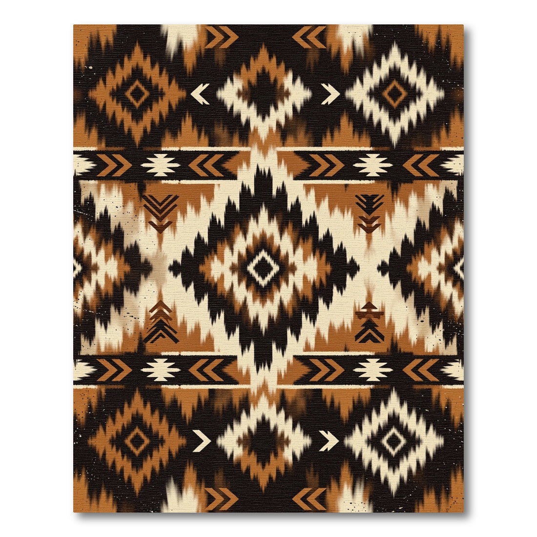 Earthy Brown Southwest Geometric Diamond Rug