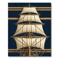 Nautical Tall Ship Linen Sails Rug