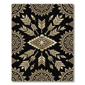 Gold Arrow Geometric Ancestral Black Tapestry Rug