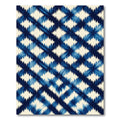 Indigo Blue Jagged Diamond Arrangement Rug