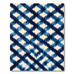 Indigo Blue Jagged Diamond Arrangement Rug