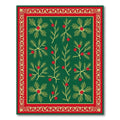 Emerald Holly Berry Botanical Border Rug