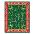 Emerald Holly Berry Botanical Border Rug