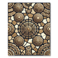 Ancient Gold Circle Stone Collage Rug