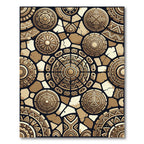 Ancient Gold Circle Stone Collage Rug