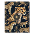 Glamorous Gold Cheetah Black Art Deco Rug