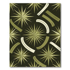 Mid-Century Modern Olive Star Burst Rug