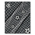 Modern Monochrome Soccer Ball Grid Rug