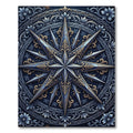 Ornate Starburst Medallion Navy Gold Rug