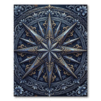 Ornate Starburst Medallion Navy Gold Rug