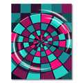 Vibrant Cyan and Magenta Circular Geometry Rug