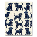 Playful Black Labrador Puppy Illustration Rug