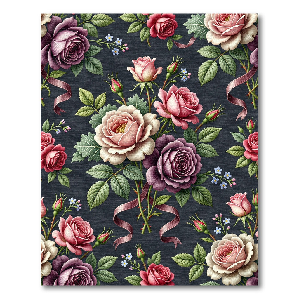 Elegant Rose Bouquet Floral Garden Rug