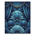 Deep Blue Fan Drape Art Rug