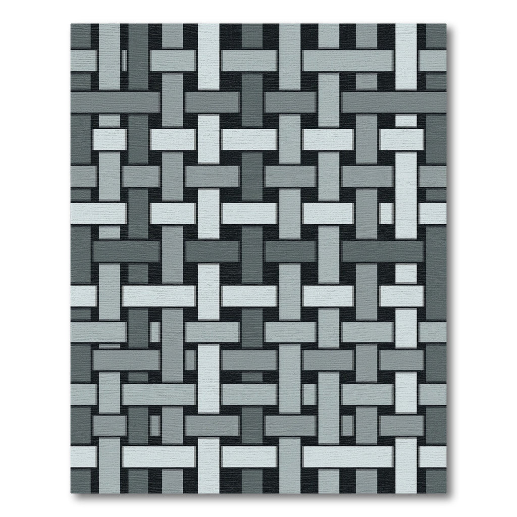 Gray Neutral Woven Interlocking Bands Rug