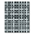 Gray Neutral Woven Interlocking Bands Rug