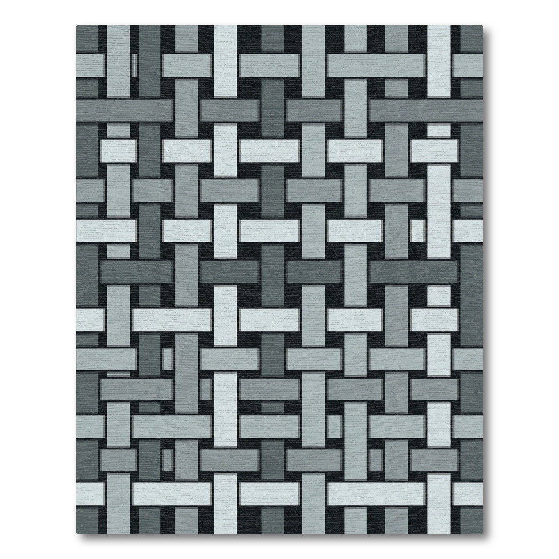 Gray Neutral Woven Interlocking Bands Rug