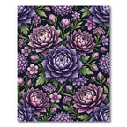 Moody Purple Dahlia Botanical Floral Rug