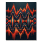 Vibrant Fiery Abstract Sonic Wave Art Rug