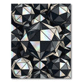 Geometric Monochrome Iridescent Faceted Sphere Rug