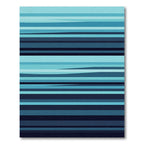 Modern Blue Ombre Linear Stripe Rug