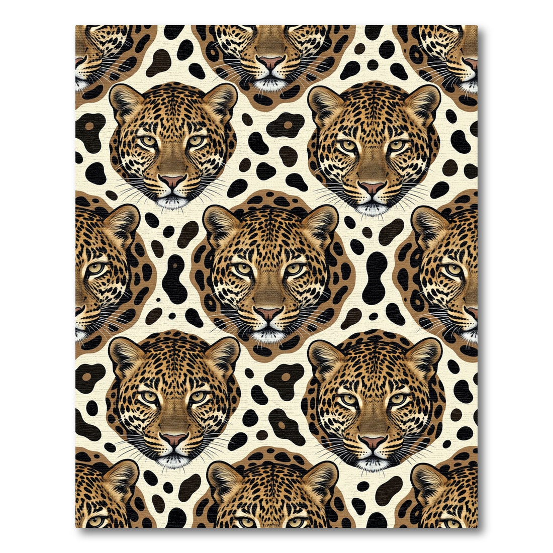 Leopard Face Spots Repeating Rug