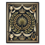 Neoclassical Gold Crown Laurel Palm Rug