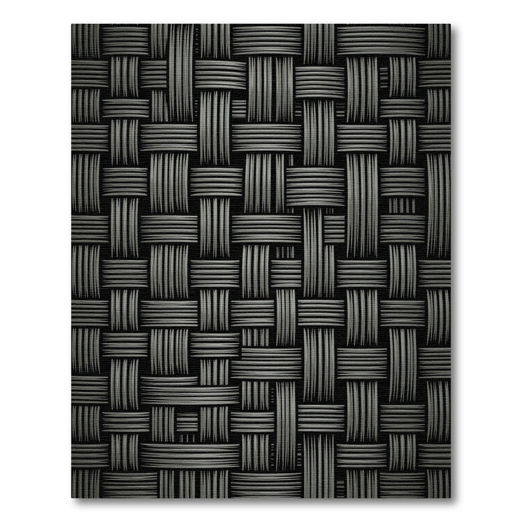 Dark Gray Woven Basketweave Textural Rug