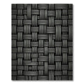 Dark Gray Woven Basketweave Textural Rug