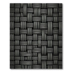 Dark Gray Woven Basketweave Textural Rug