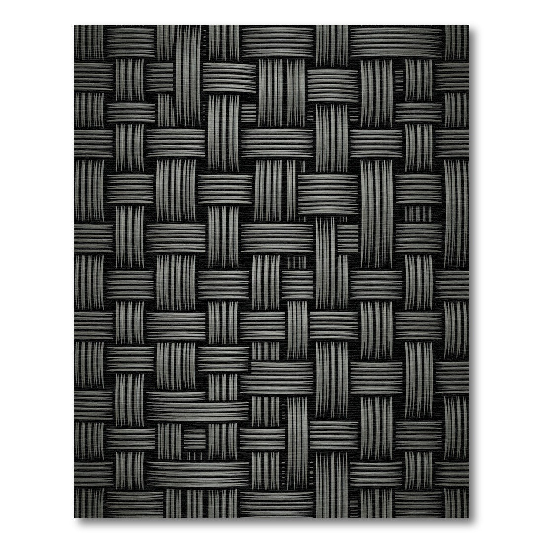 Dark Gray Woven Basketweave Textural Rug