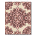 Mauve Floral Scroll Mandala Rug