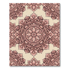 Mauve Floral Scroll Mandala Rug
