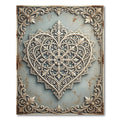 Ornate Filigree Heart Scrollwork Area Rug