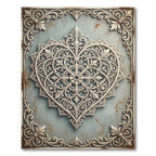 Ornate Filigree Heart Scrollwork Area Rug