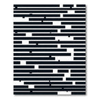 Black White Geometric Linear Arrangement Rug