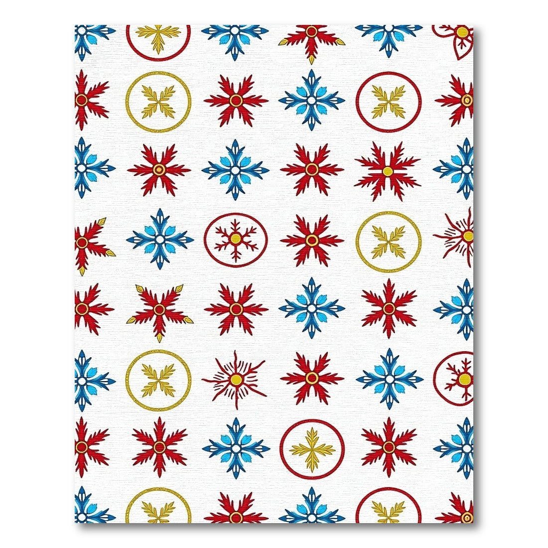 Red Blue Yellow Laurel Medallion Rug