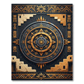 Golden Aztec Celestial Sun Geometric Area Rug