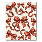 Coral Ribbons Elegant Bow Arrangement Rug