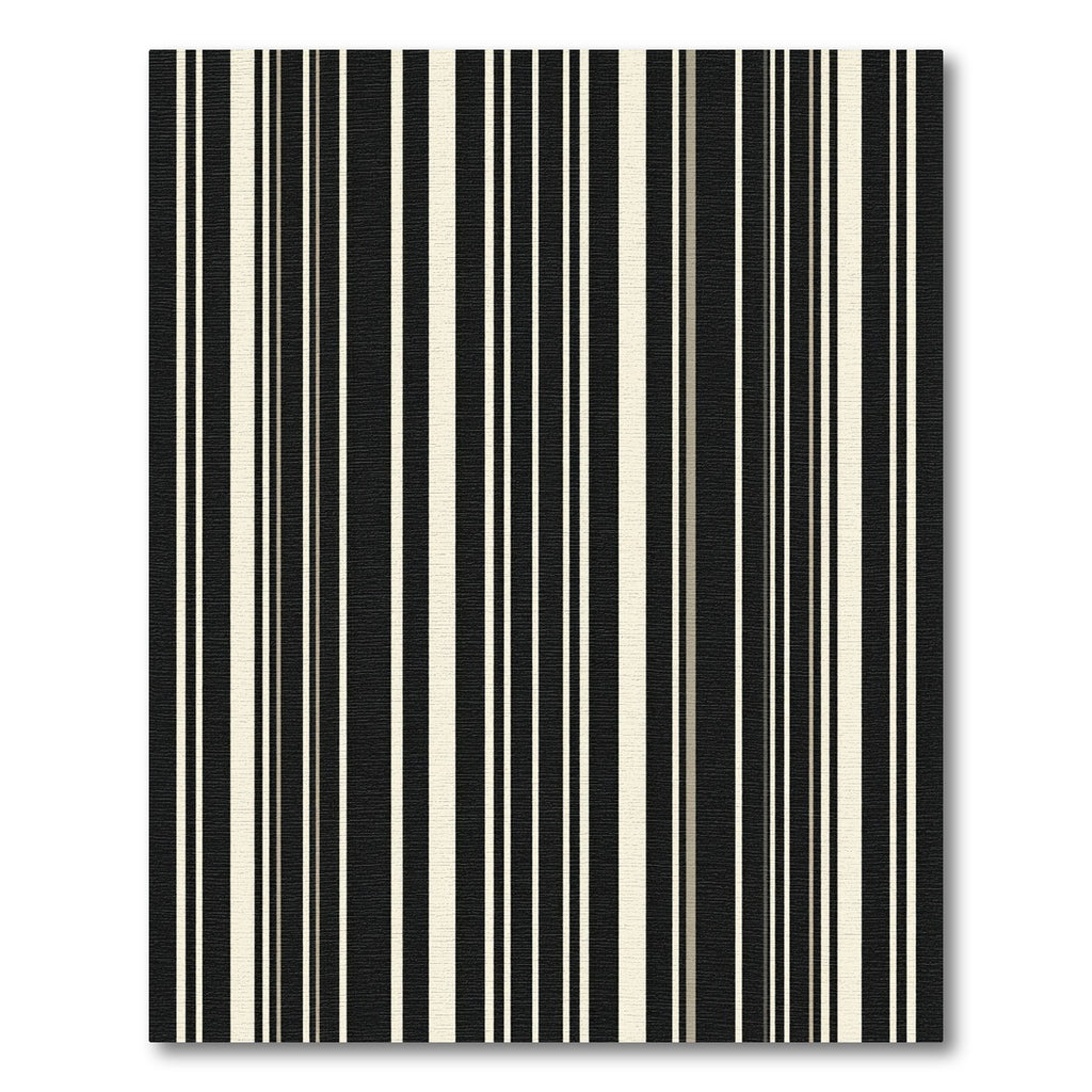 Bold Black Cream Striped Composition Rug
