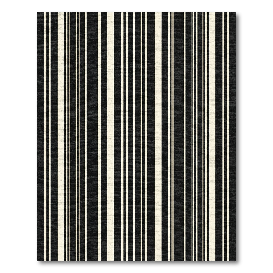Bold Black Cream Striped Composition Rug
