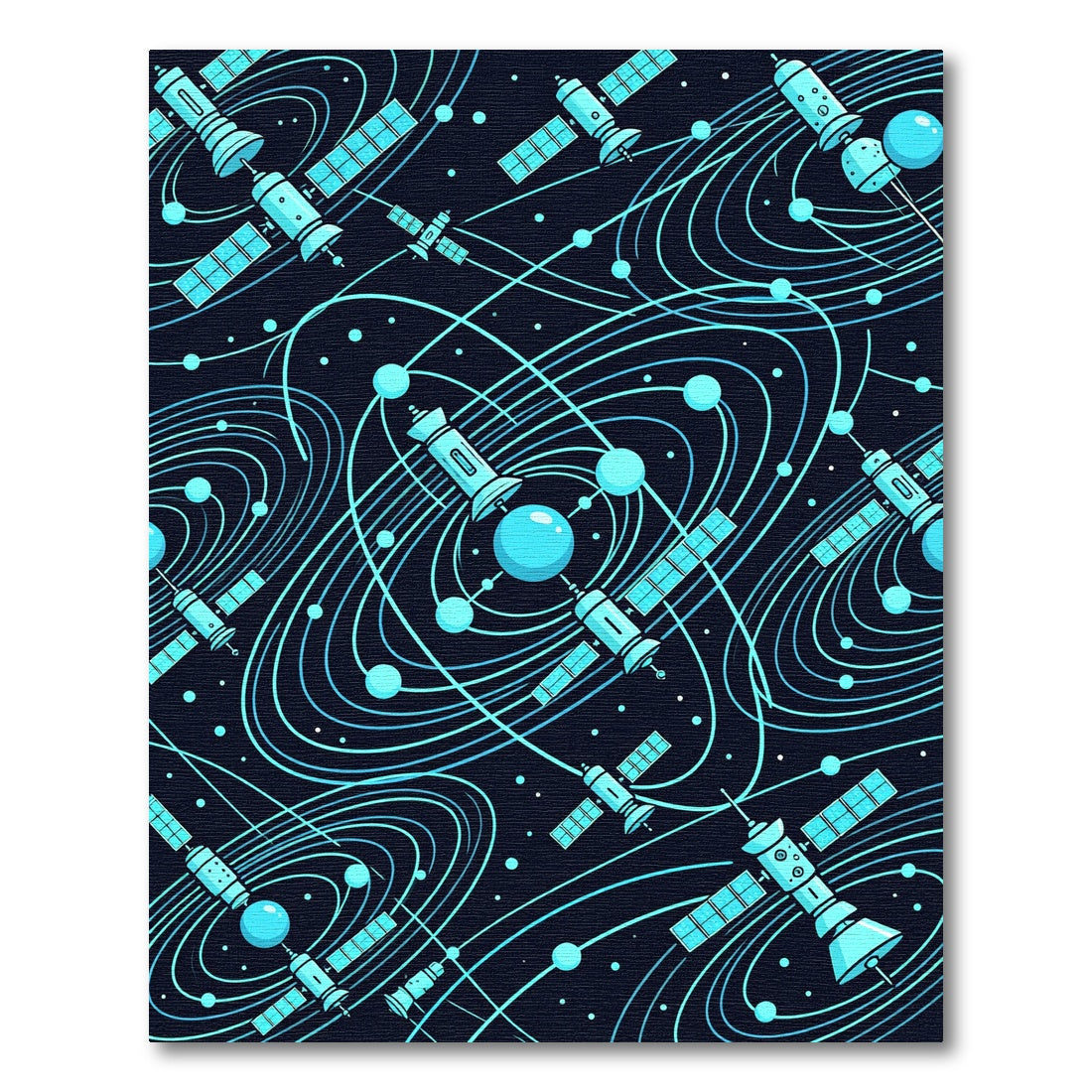 Aqua Satellite Nebula Orbit Rug