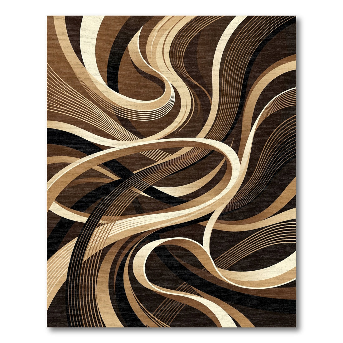 Earthy Tone Swirl Ribbon Rug