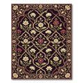 Deep Burgundy Floral Lattice Work Rug