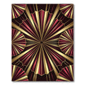 Art Deco Crimson and Gold Fan Rug